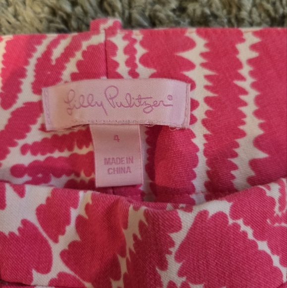 Lilly Pulitzer Luxury Capri Pants 4 Pink Style # 49057 - Picture 4 of 7